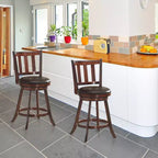 Costway Set di 2 Sgabelli da Bar Girevoli da 25'' in Pelle Imbottita per Sala da Pranzo, Cucina, Pub, Bistrot, con Schienale Alto
