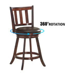 Costway Set di 2 Sgabelli da Bar Girevoli da 25'' in Pelle Imbottita per Sala da Pranzo, Cucina, Pub, Bistrot, con Schienale Alto