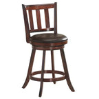 Costway Set di 2 Sgabelli da Bar Girevoli da 25'' in Pelle Imbottita per Sala da Pranzo, Cucina, Pub, Bistrot, con Schienale Alto