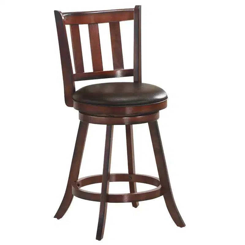 Costway Set di 2 Sgabelli da Bar Girevoli da 25'' in Pelle Imbottita per Sala da Pranzo, Cucina, Pub, Bistrot, con Schienale Alto