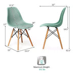 Costway 2 SEDIE da pranzo DSW moderne ufficio casa con design in rete e gambe in legno