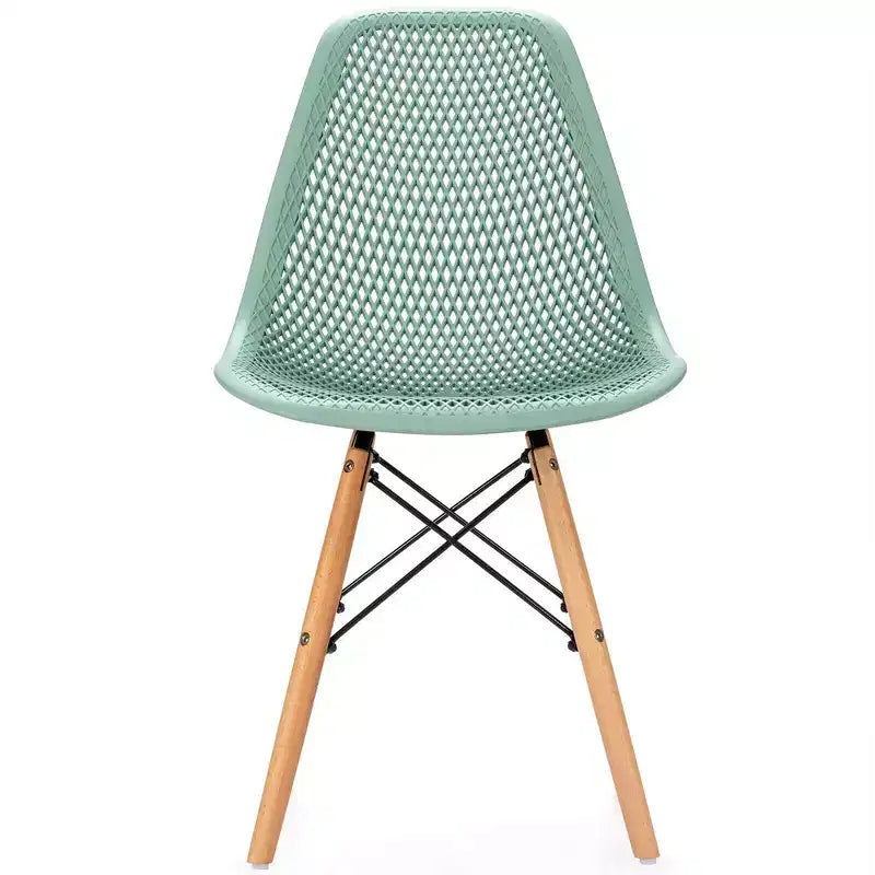Costway 2 SEDIE da pranzo DSW moderne ufficio casa con design in rete e gambe in legno