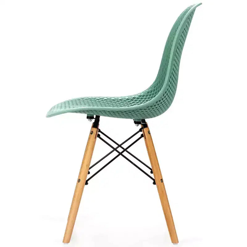 Costway 2 SEDIE da pranzo DSW moderne ufficio casa con design in rete e gambe in legno
