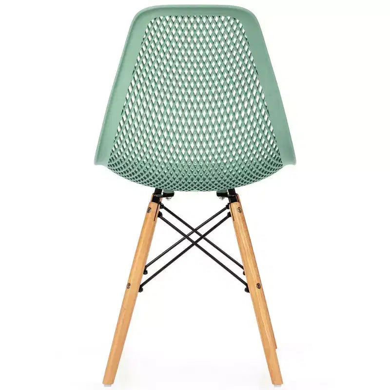 Costway 2 SEDIE da pranzo DSW moderne ufficio casa con design in rete e gambe in legno