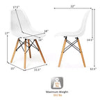 Costway 2 SEDIE da pranzo DSW moderne ufficio casa con design in rete e gambe in legno