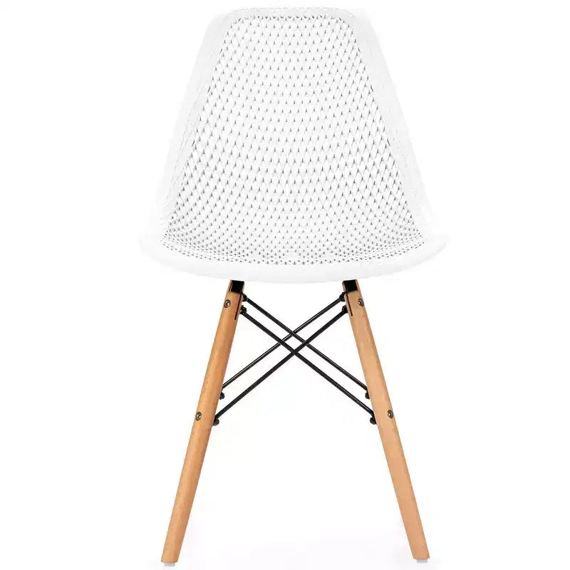 Costway 2 SEDIE da pranzo DSW moderne ufficio casa con design in rete e gambe in legno