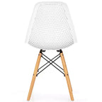 Costway 2 SEDIE da pranzo DSW moderne ufficio casa con design in rete e gambe in legno