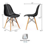 Costway 2 SEDIE da pranzo DSW moderne ufficio casa con design in rete e gambe in legno
