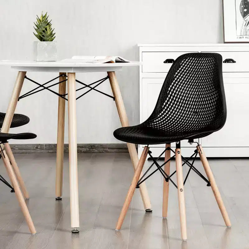 Costway 2 SEDIE da pranzo DSW moderne ufficio casa con design in rete e gambe in legno
