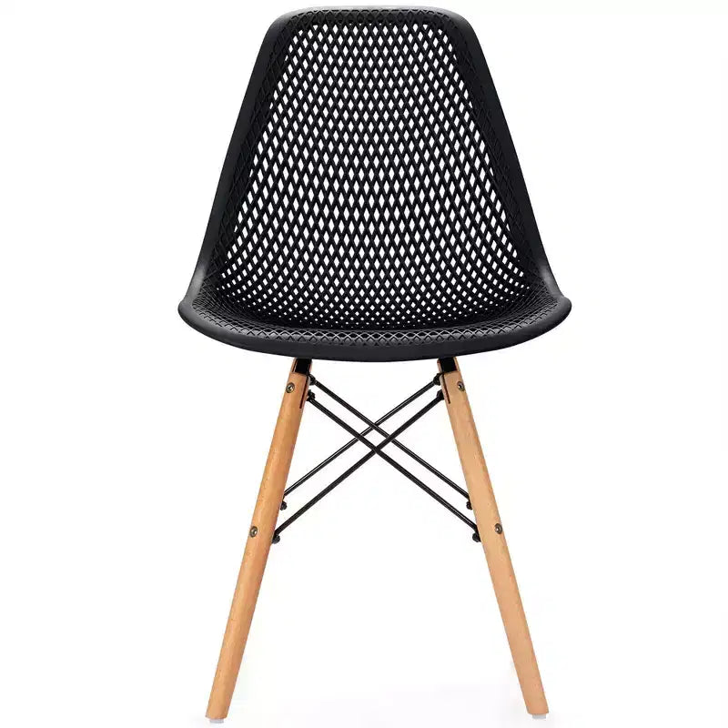 Costway 2 SEDIE da pranzo DSW moderne ufficio casa con design in rete e gambe in legno