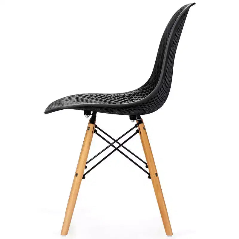 Costway 2 SEDIE da pranzo DSW moderne ufficio casa con design in rete e gambe in legno