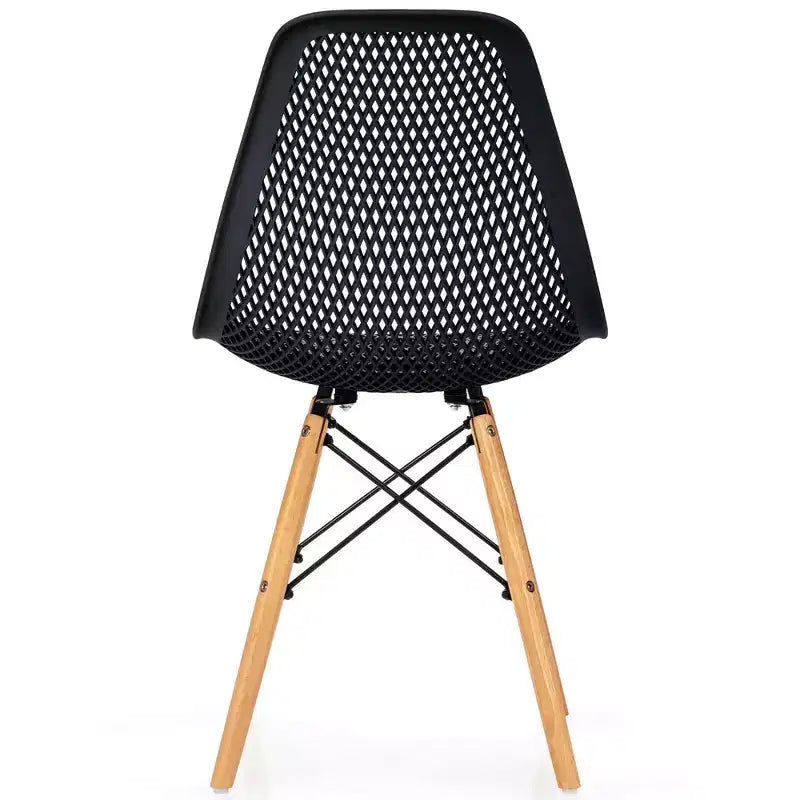 Costway 2 SEDIE da pranzo DSW moderne ufficio casa con design in rete e gambe in legno
