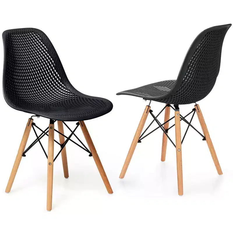 Costway 2PCS Modern DSW Dining Chair Office Home w/ Mesh Design Wooden Legs