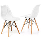 Costway 2 SEDIE da pranzo DSW moderne ufficio casa con design in rete e gambe in legno
