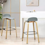 Costway Set di 4 Sgabelli da Bar Moderni da 76 cm, Sedie da Pub con Schienale Basso e Gambe in Metallo Grigie