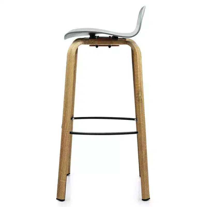 Costway Set di 4 Sgabelli da Bar Moderni da 76 cm, Sedie da Pub con Schienale Basso e Gambe in Metallo Grigie