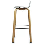 Costway Set di 4 Sgabelli da Bar Moderni da 76 cm, Sedie da Pub con Schienale Basso e Gambe in Metallo Grigie