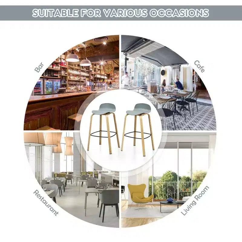 Costway Set di 4 Sgabelli da Bar Moderni da 76 cm, Sedie da Pub con Schienale Basso e Gambe in Metallo Grigie