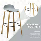 Costway Set di 4 Sgabelli da Bar Moderni da 76 cm, Sedie da Pub con Schienale Basso e Gambe in Metallo Grigie