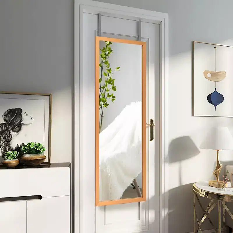 Costway Specchio a muro da porta a figura intera Specchio con cornice in legno decorativo Bianco\Nero\Oro