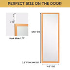 Costway Specchio a muro da porta a figura intera Specchio con cornice in legno decorativo Bianco\Nero\Oro