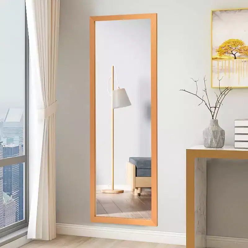 Costway Specchio a muro da porta a figura intera Specchio con cornice in legno decorativo Bianco\Nero\Oro