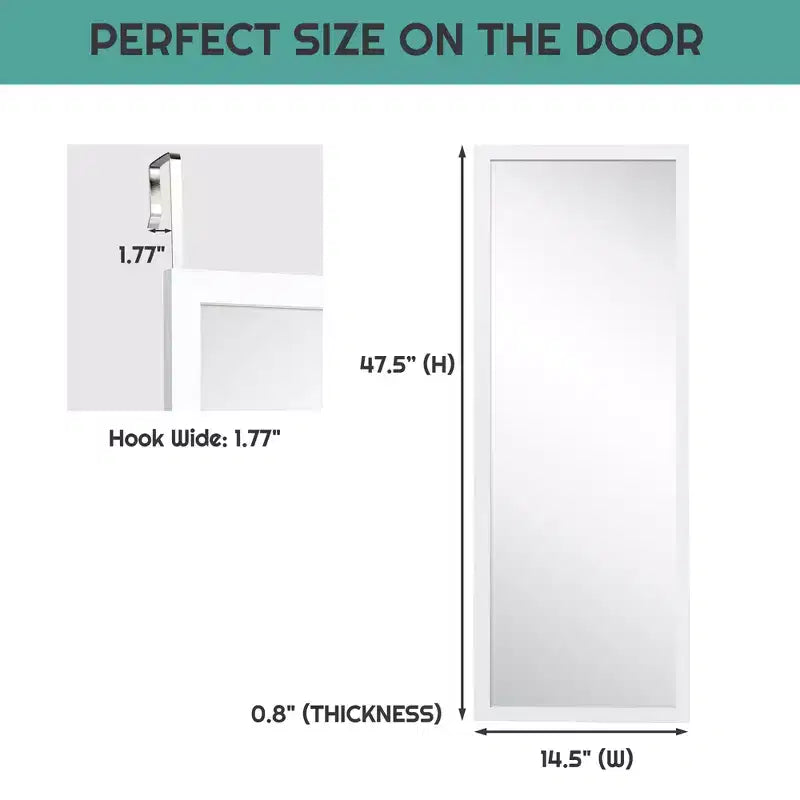 Costway Specchio a muro da porta a figura intera Specchio con cornice in legno decorativo Bianco\Nero\Oro