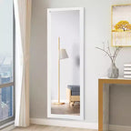 Costway Specchio a muro da porta a figura intera Specchio con cornice in legno decorativo Bianco\Nero\Oro