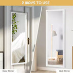 Costway Specchio a muro da porta a figura intera Specchio con cornice in legno decorativo Bianco\Nero\Oro
