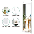 Costway Specchio a muro da porta a figura intera Specchio con cornice in legno decorativo Bianco\Nero\Oro