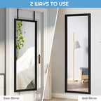 Costway Specchio a muro da porta a figura intera Specchio con cornice in legno decorativo Bianco\Nero\Oro
