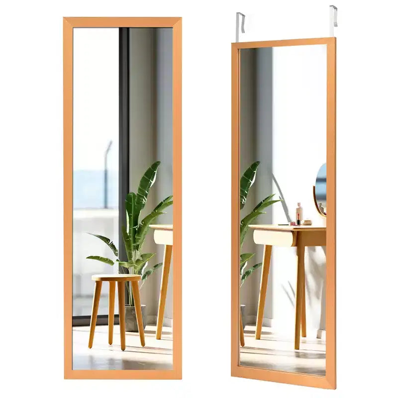 Costway Specchio a muro da porta a figura intera Specchio con cornice in legno decorativo Bianco\Nero\Oro