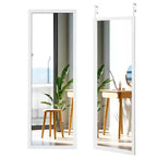 Costway Specchio a muro da porta a figura intera Specchio con cornice in legno decorativo Bianco\Nero\Oro