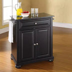 Isola/Carrello da cucina portatile con piano in granito nero Alexandria - Crosley