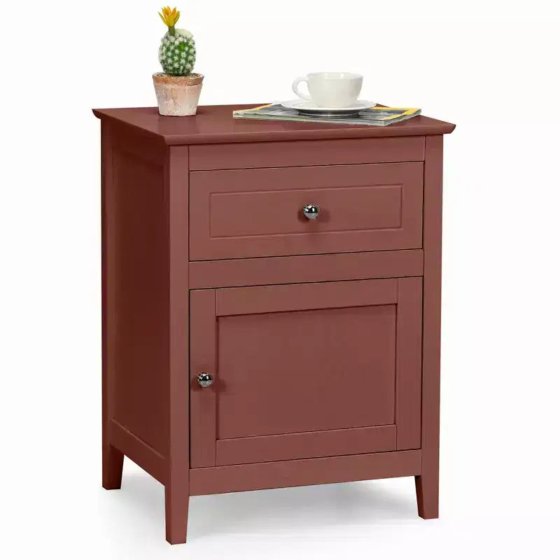 Comodino Costway con cassetto Tavolino d'appoggio Tavolino da salotto Mobile contenitore Bianco\Naturale\Espresso
