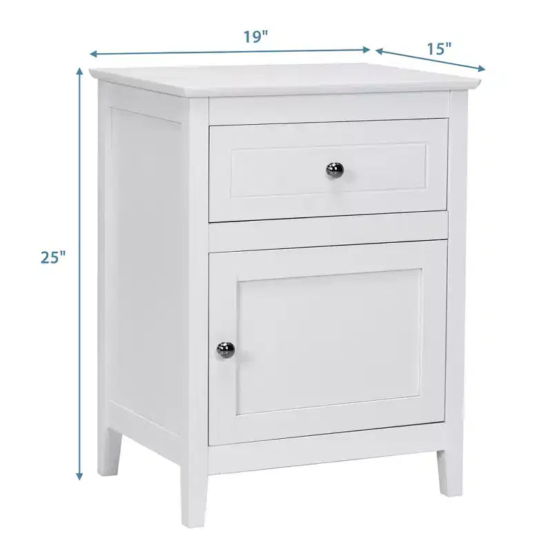 Comodino Costway con cassetto Tavolino d'appoggio Tavolino da salotto Mobile contenitore Bianco\Naturale\Espresso