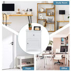 Comodino Costway con cassetto Tavolino d'appoggio Tavolino da salotto Mobile contenitore Bianco\Naturale\Espresso