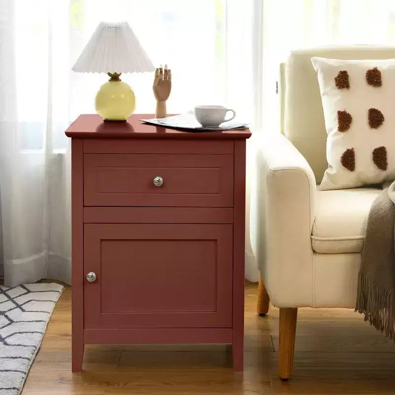 Comodino Costway con cassetto Tavolino d'appoggio Tavolino da salotto Mobile contenitore Bianco\Naturale\Espresso