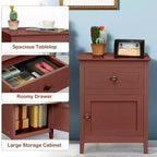 Comodino Costway con cassetto Tavolino d'appoggio Tavolino da salotto Mobile contenitore Bianco\Naturale\Espresso