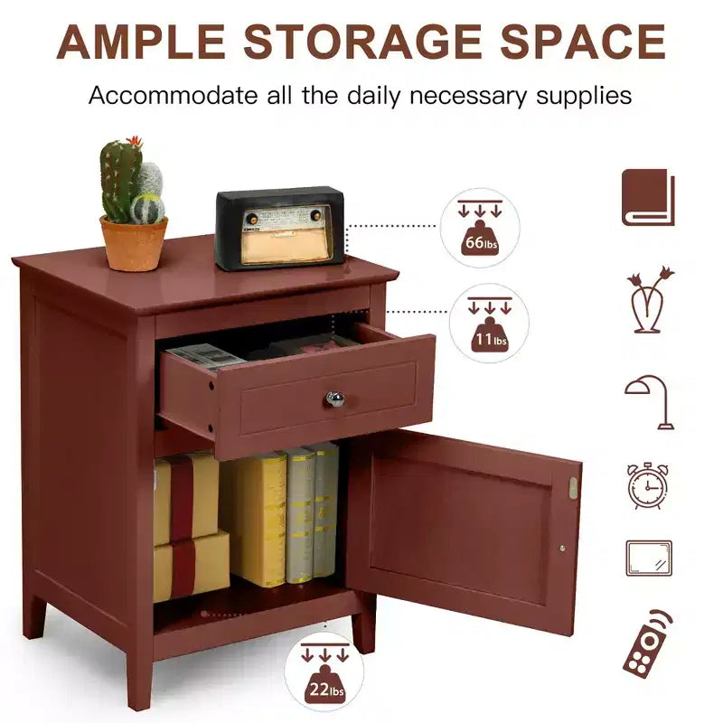 Comodino Costway con cassetto Tavolino d'appoggio Tavolino da salotto Mobile contenitore Bianco\Naturale\Espresso