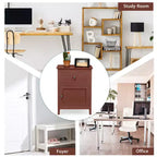 Comodino Costway con cassetto Tavolino d'appoggio Tavolino da salotto Mobile contenitore Bianco\Naturale\Espresso