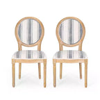 Set di 2 sedie da pranzo in tessuto Phinnaeus stile Country francese - Christopher Knight Home