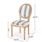 Set di 2 sedie da pranzo in tessuto Phinnaeus stile Country francese - Christopher Knight Home