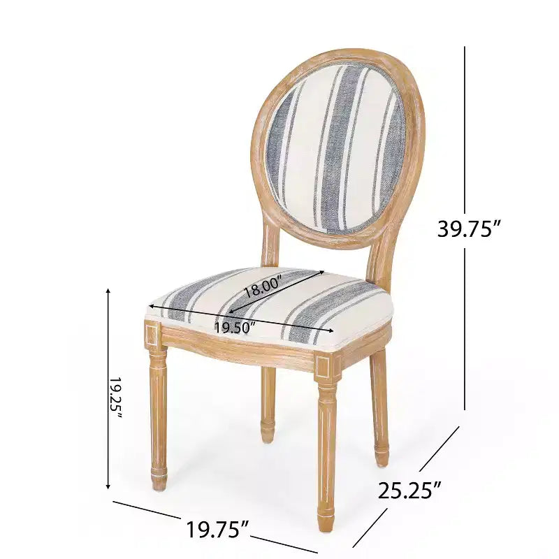 Set di 2 sedie da pranzo in tessuto Phinnaeus stile Country francese - Christopher Knight Home