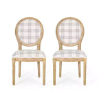 Set di 2 sedie da pranzo in tessuto Phinnaeus stile Country francese - Christopher Knight Home
