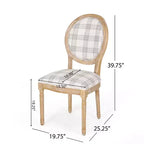 Set di 2 sedie da pranzo in tessuto Phinnaeus stile Country francese - Christopher Knight Home
