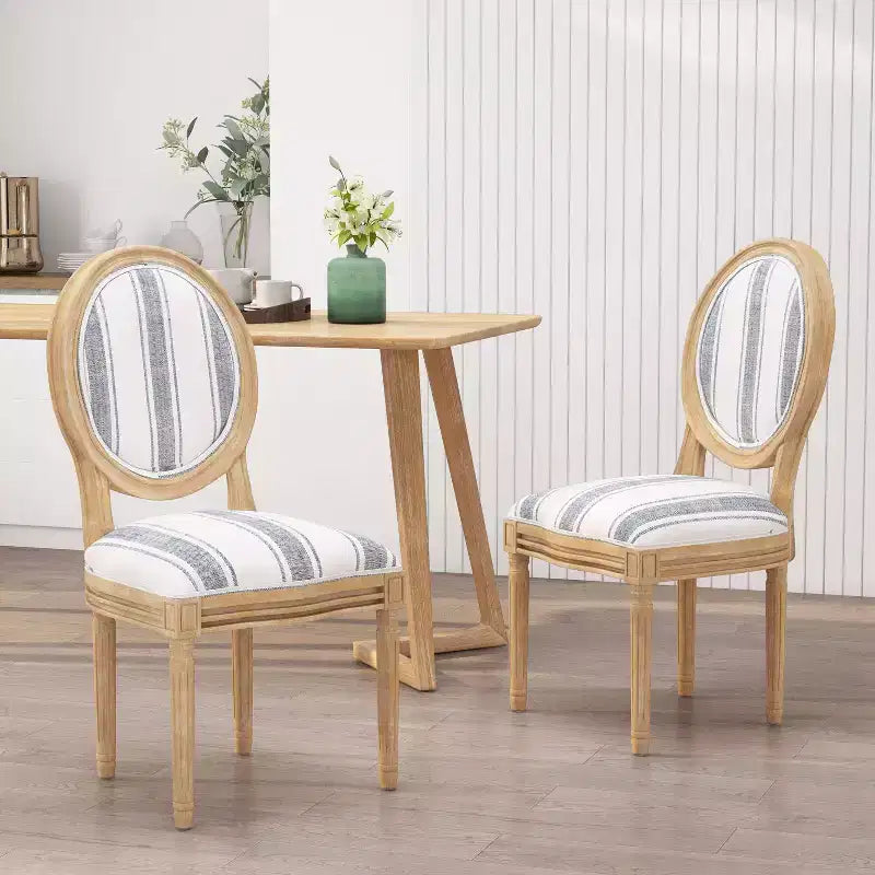 Set di 2 sedie da pranzo in tessuto Phinnaeus stile Country francese - Christopher Knight Home