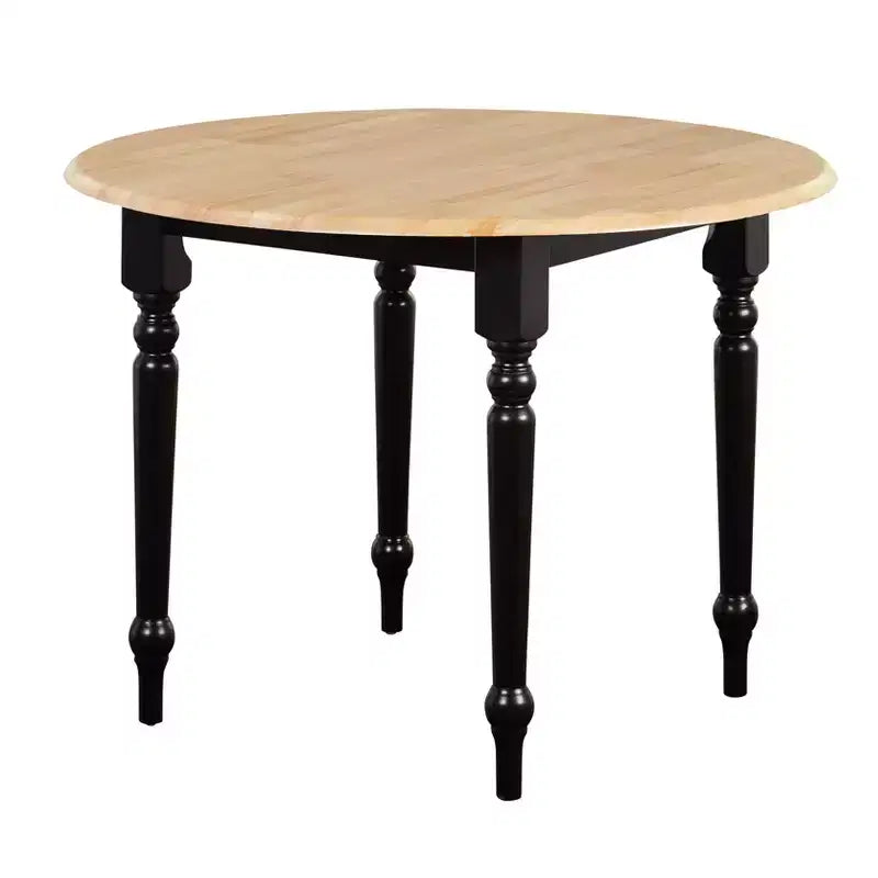 Tavolo da Pranzo Estensibile Buylateral da 4 Posti in Legno Massello Stile Rustico con Doppia Ribalta