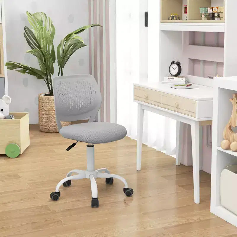 Costway Sedia Scrivania per Bambini Girevole Ergonomica in Rete Traspirante Altezza Regolabile Rosa/Blu/Turchese/Viola/Grigio/Verde Chiaro