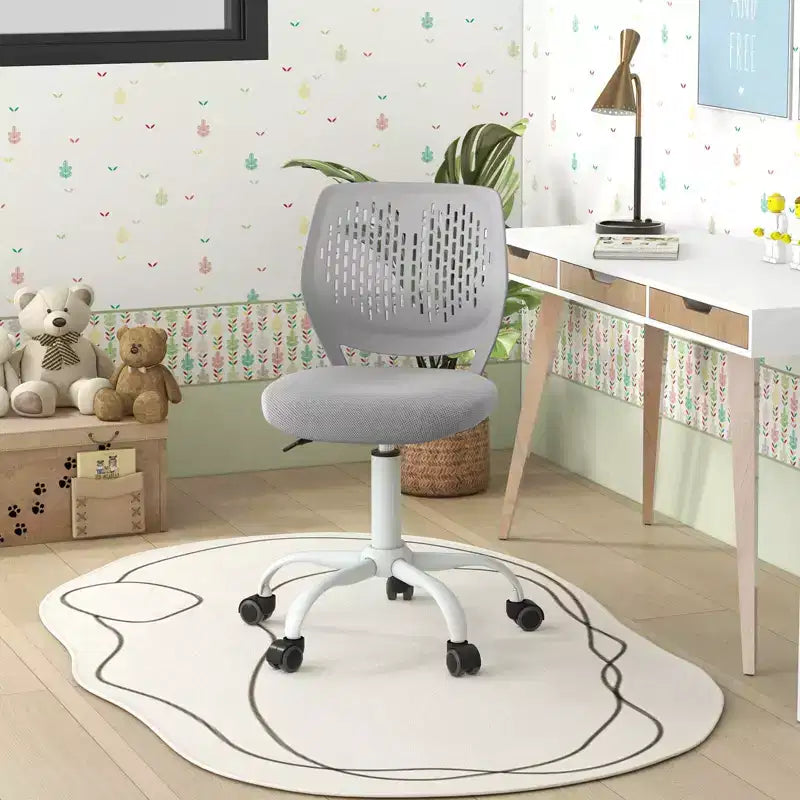 Costway Sedia Scrivania per Bambini Girevole Ergonomica in Rete Traspirante Altezza Regolabile Rosa/Blu/Turchese/Viola/Grigio/Verde Chiaro